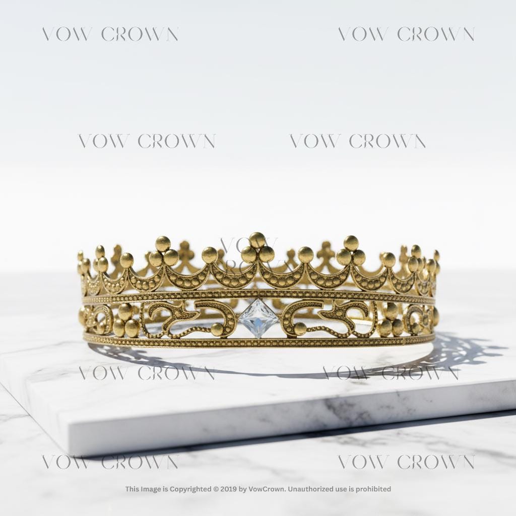 Antique Gold King Crown | Medieval Baroque Costume Headpiece