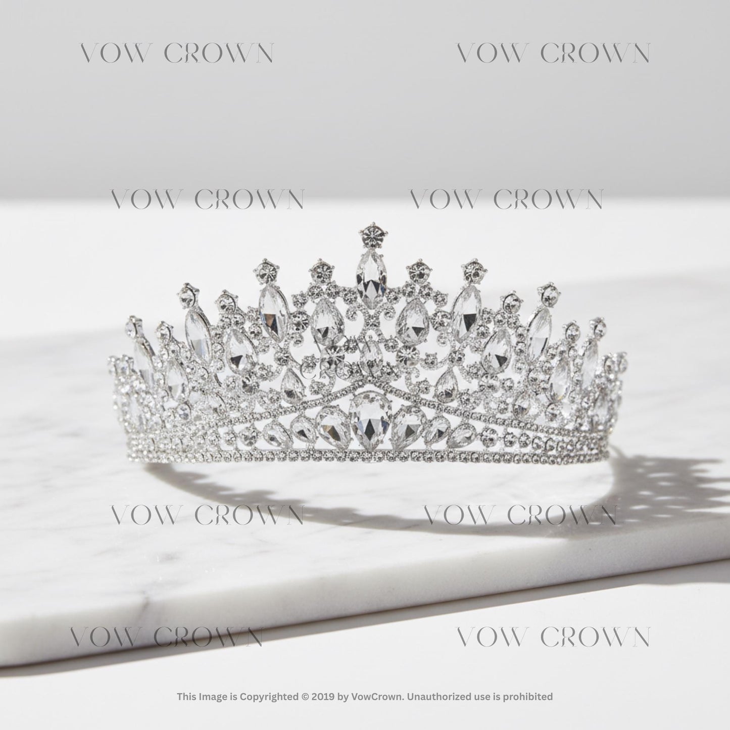 Luxury Silver Crystal Bridal Tiara Crown | Elegant Rhinestone Wedding Headpiece | Queen Princess Prom Diadem