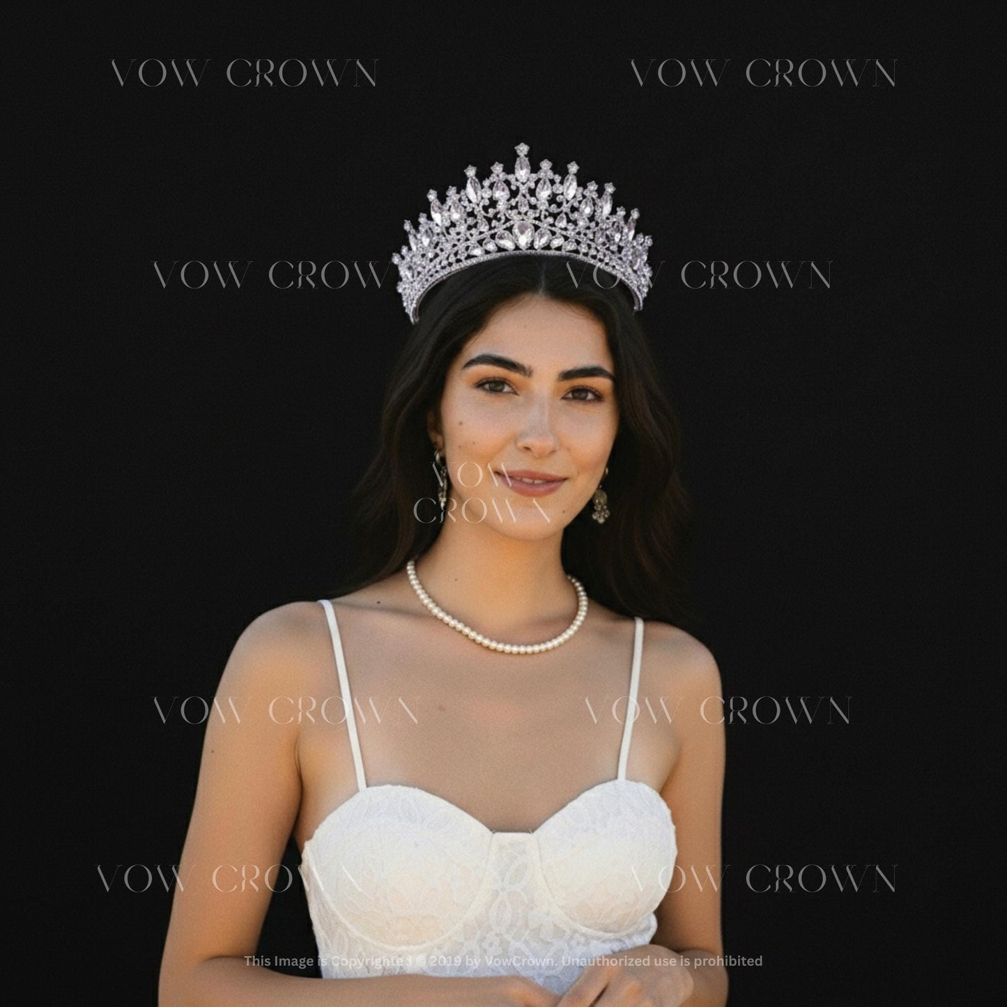 Luxury Silver Crystal Bridal Tiara Crown | Elegant Rhinestone Wedding Headpiece | Queen Princess Prom Diadem