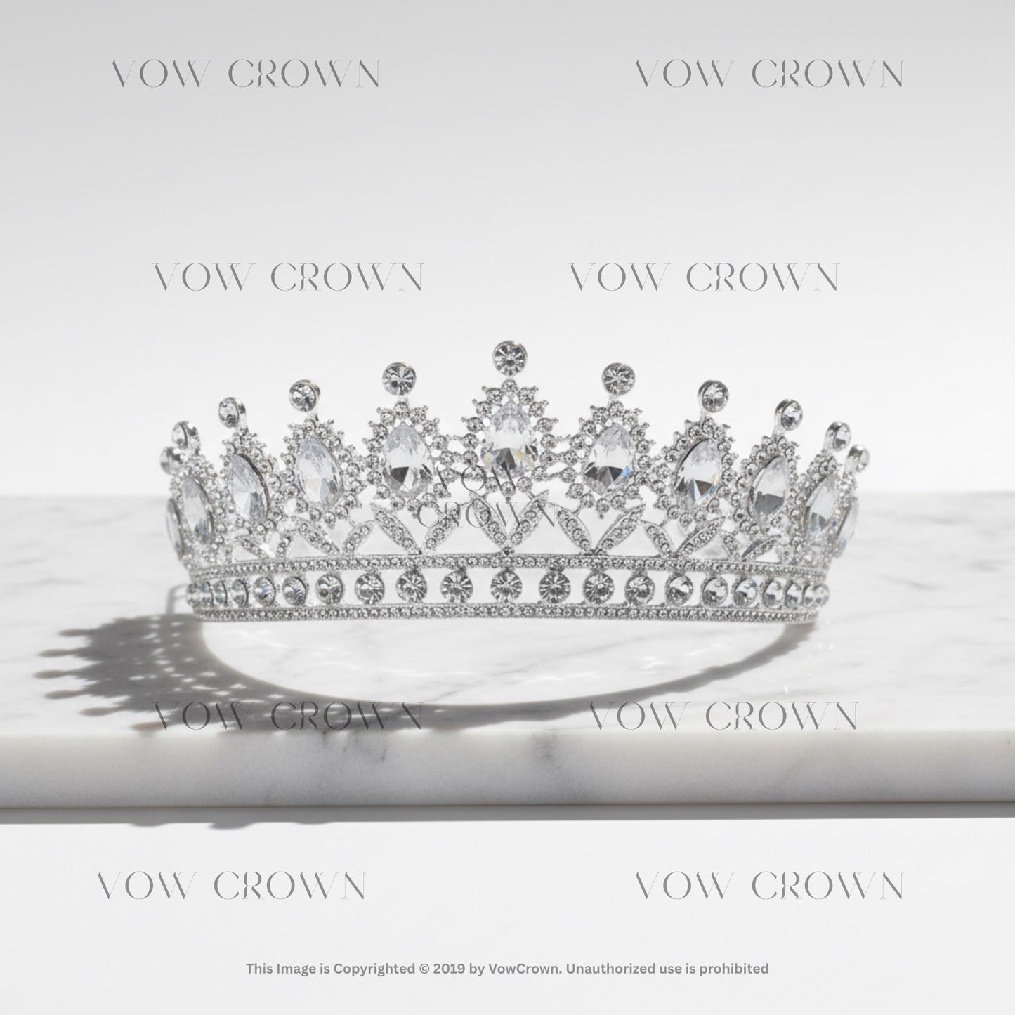 Luxury Silver Teardrop Crystal Bridal Tiara | Classic Wedding Crown | Elegant Rhinestone Princess Headpiece