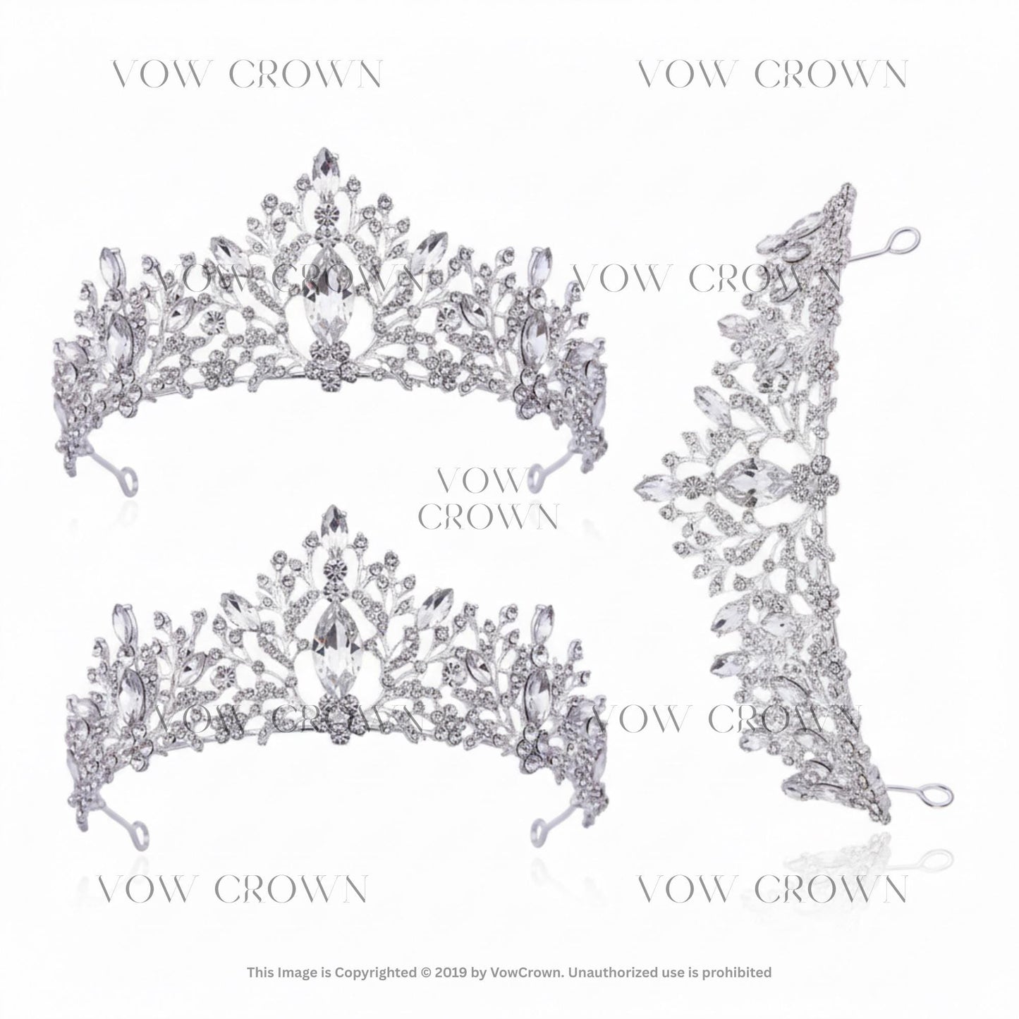 Luxury Silver Crystal Bridal Tiara Crown | Vintage Baroque Wedding Headpiece | Queen Princess Tiara