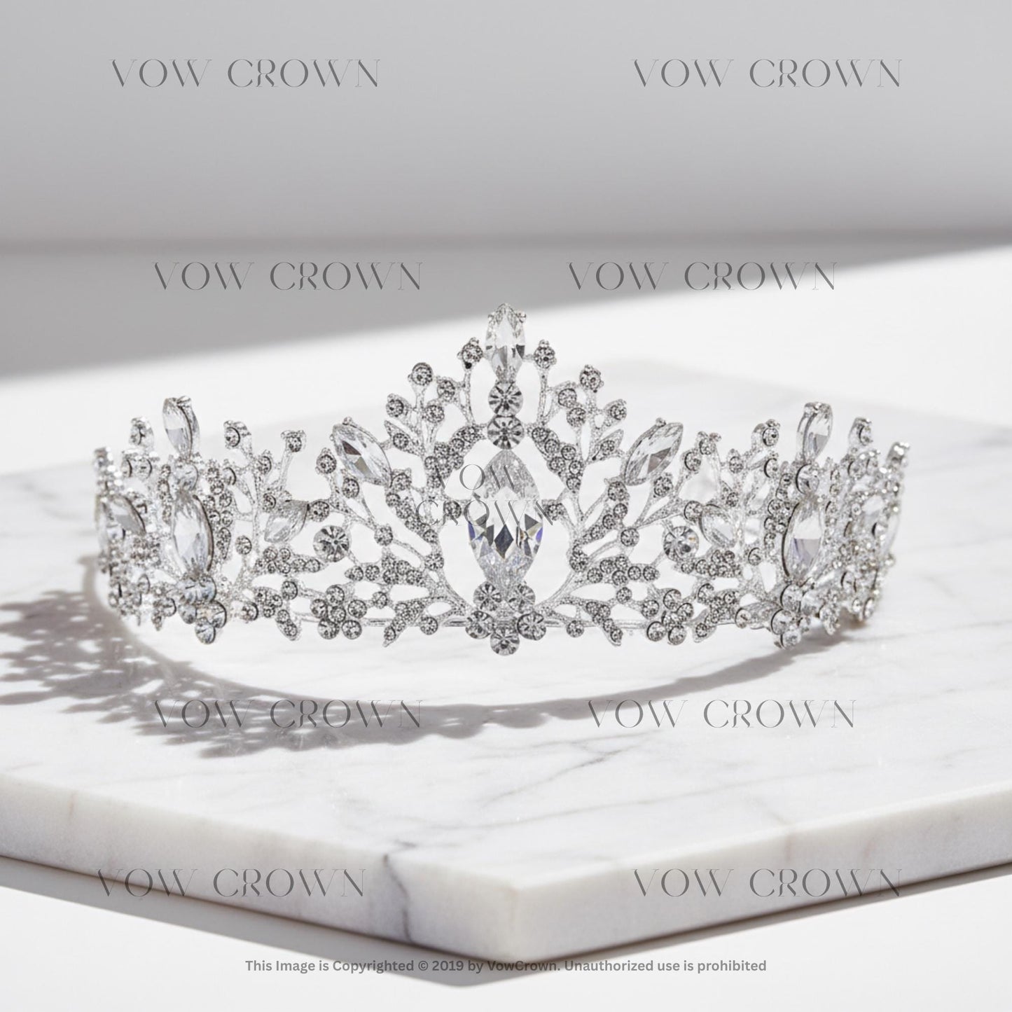 Luxury Silver Crystal Bridal Tiara Crown | Vintage Baroque Wedding Headpiece | Queen Princess Tiara