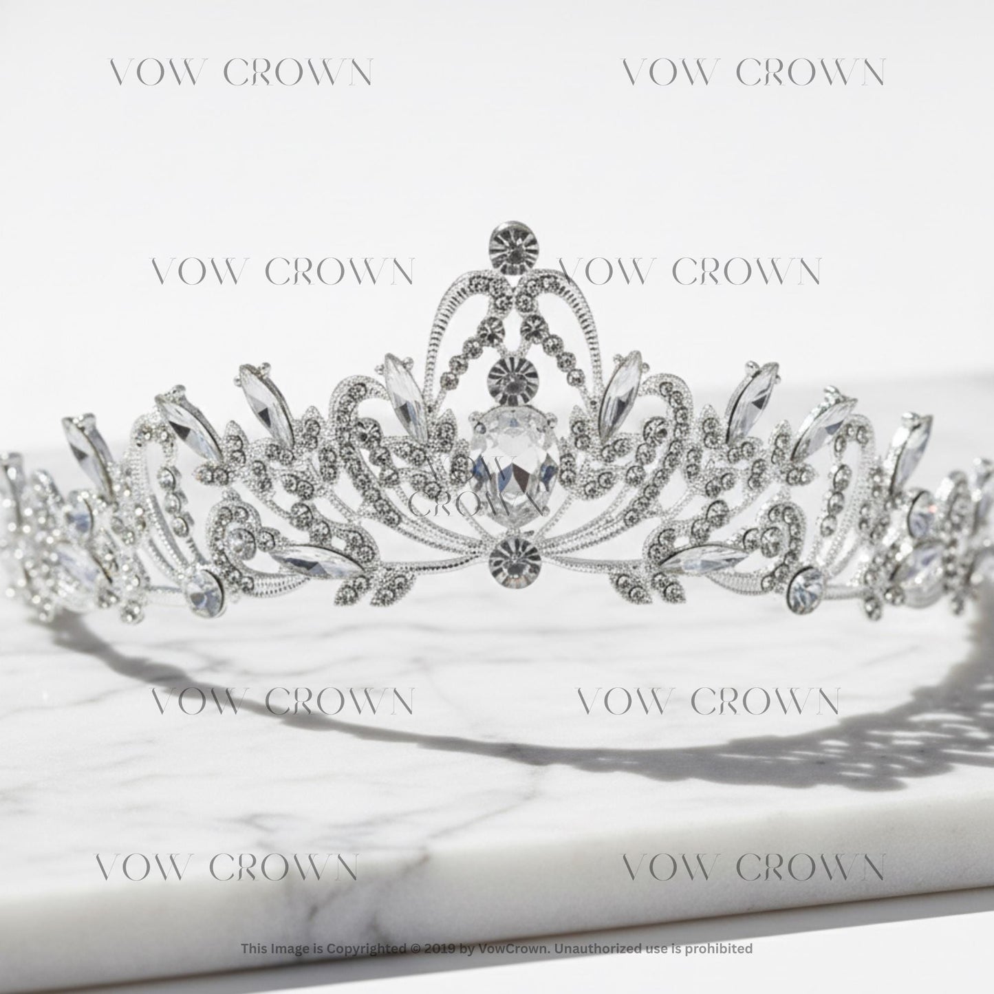 Luxury Silver Crystal Bridal Tiara | Elegant Vintage Wedding Crown | Royal Princess Rhinestone Headpiece