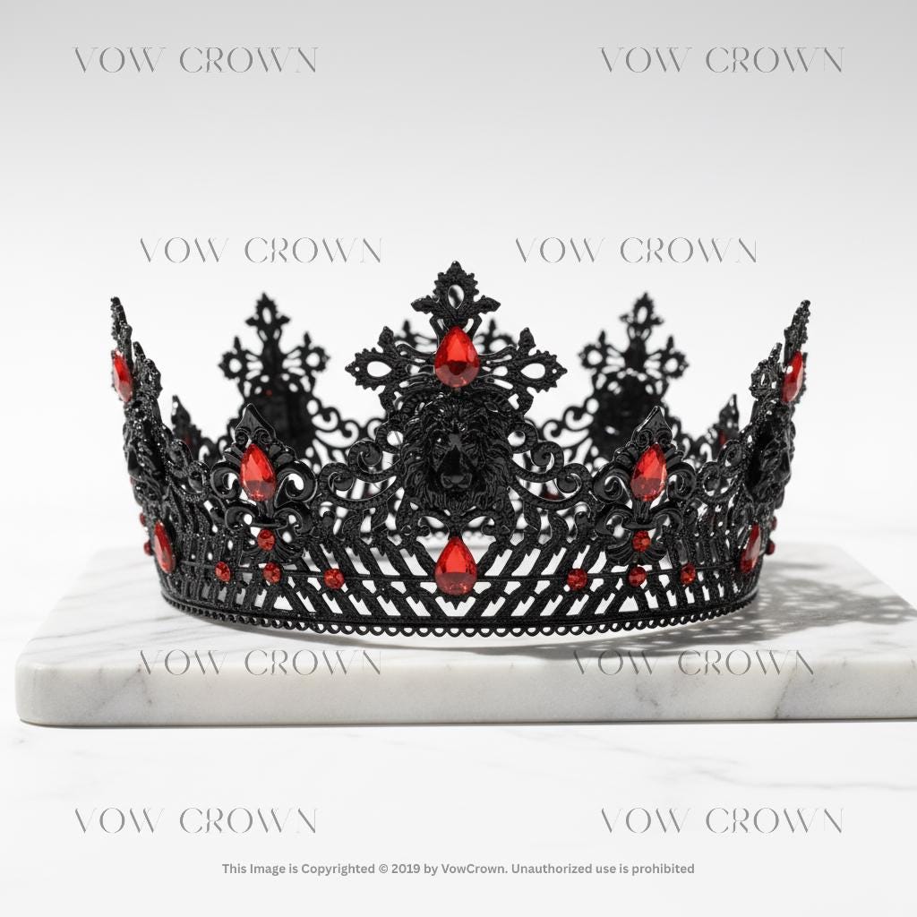 Black Gothic Crown | Lion Head, Regal Renaissance Headpiece