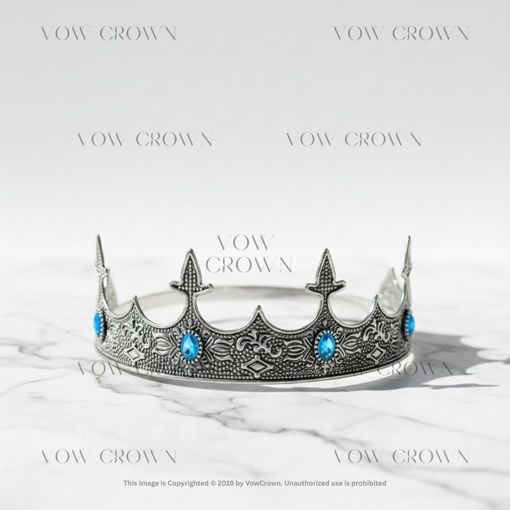 Antique Silver King Crown | Medieval Renaissance Cosplay Tiara