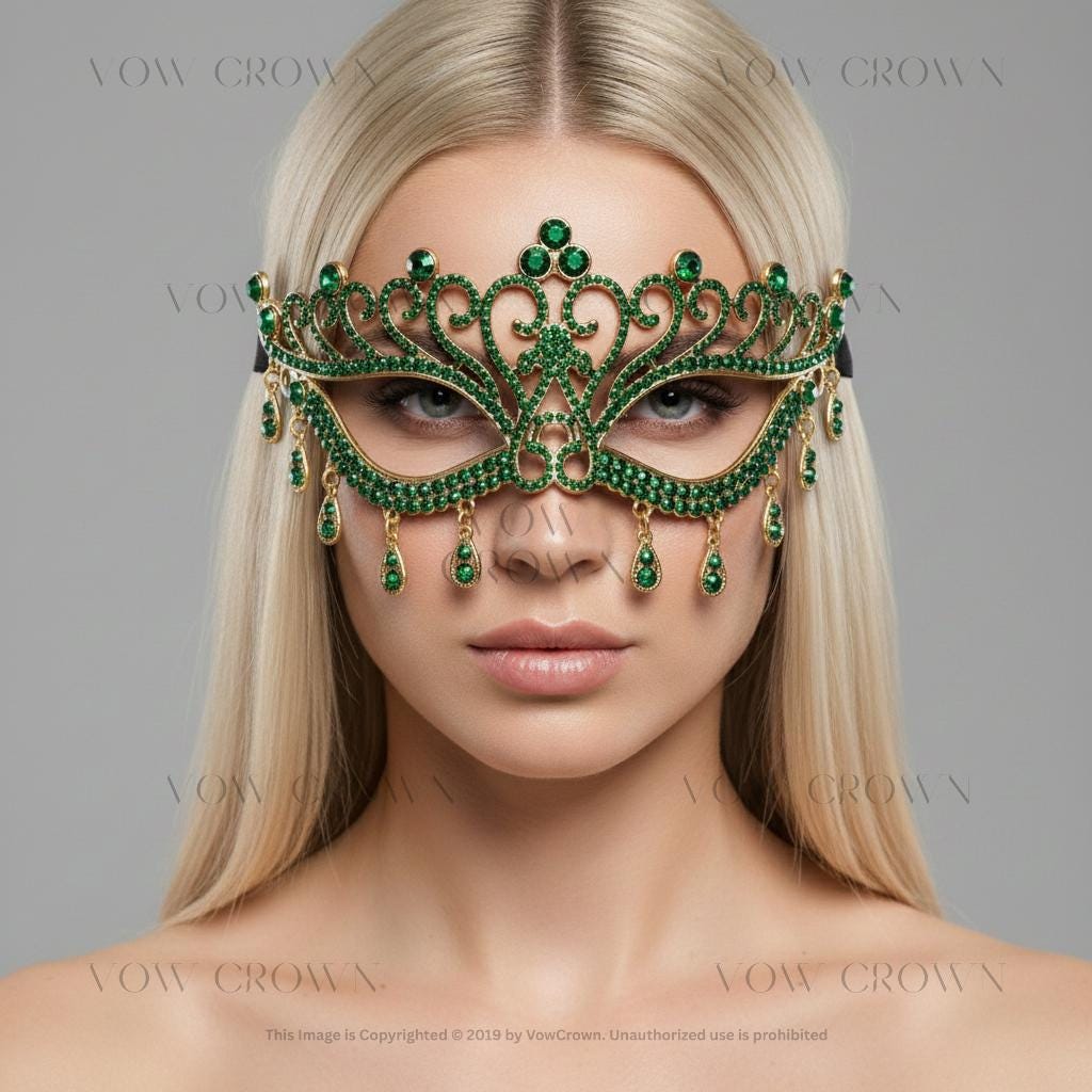 Crystal Rhinestone Masquerade Mask | Venetian Party Ball