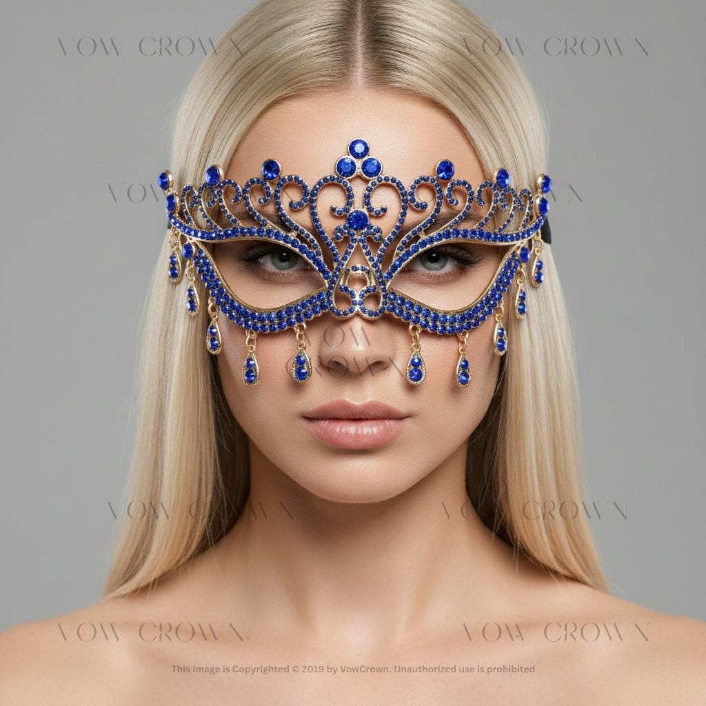 Crystal Rhinestone Masquerade Mask | Venetian Party Ball