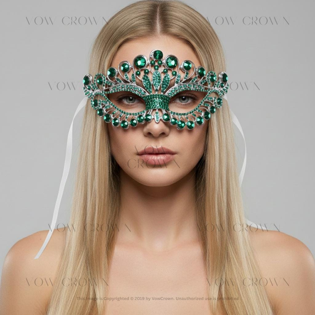 Crystal Rhinestone Masquerade Mask | Venetian Ball Mask