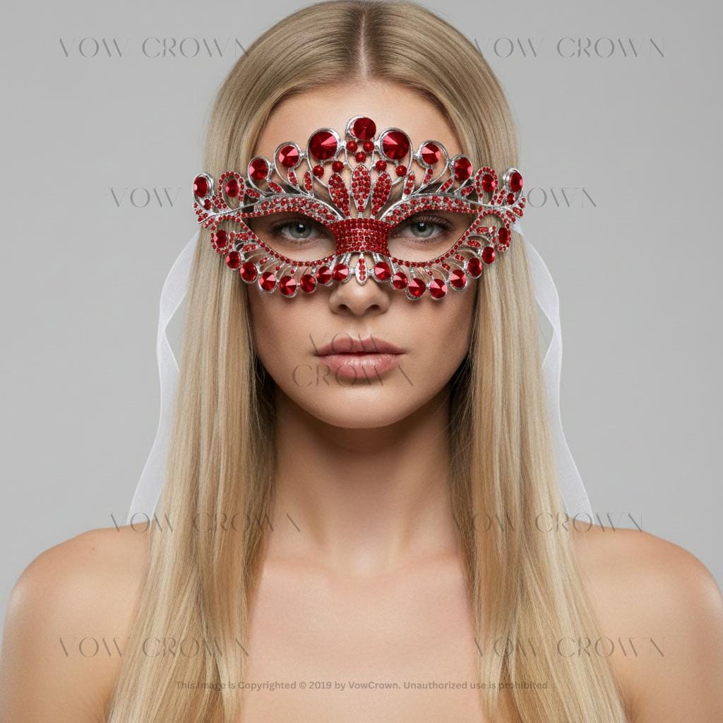 Crystal Rhinestone Masquerade Mask | Venetian Ball Mask