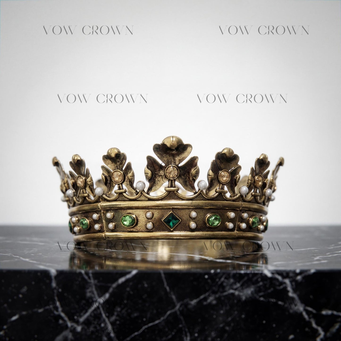 Vintage Gold Royal King Crown : Medieval Royal Costume Tiara Pageant Diadem