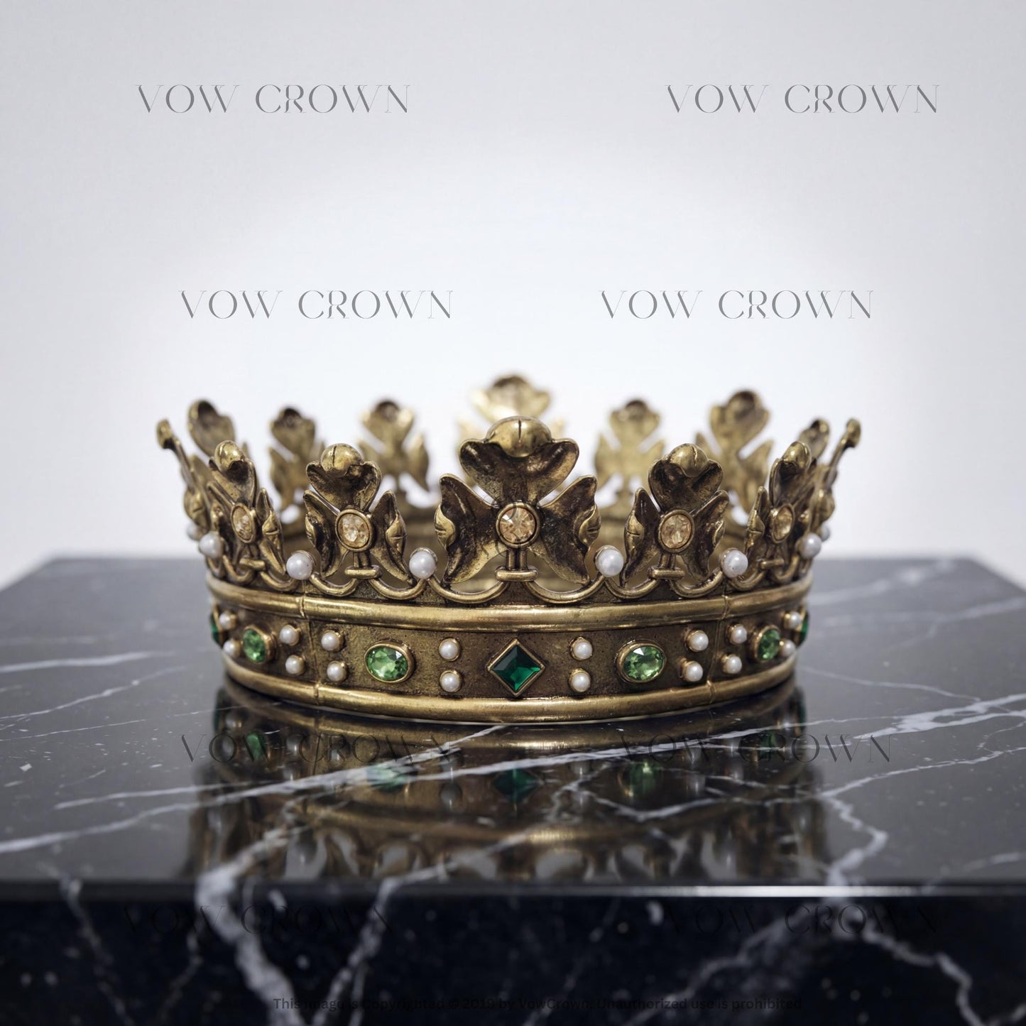 Vintage Gold Royal King Crown : Medieval Royal Costume Tiara Pageant Diadem