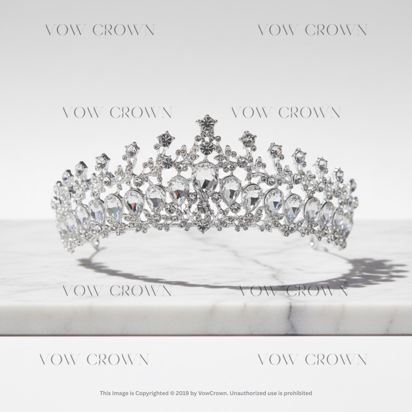 Luxury Silver Crystal Bridal Tiara Crown | Vintage Baroque Wedding Headpiece | Queen Princess Rhinestone Tiara