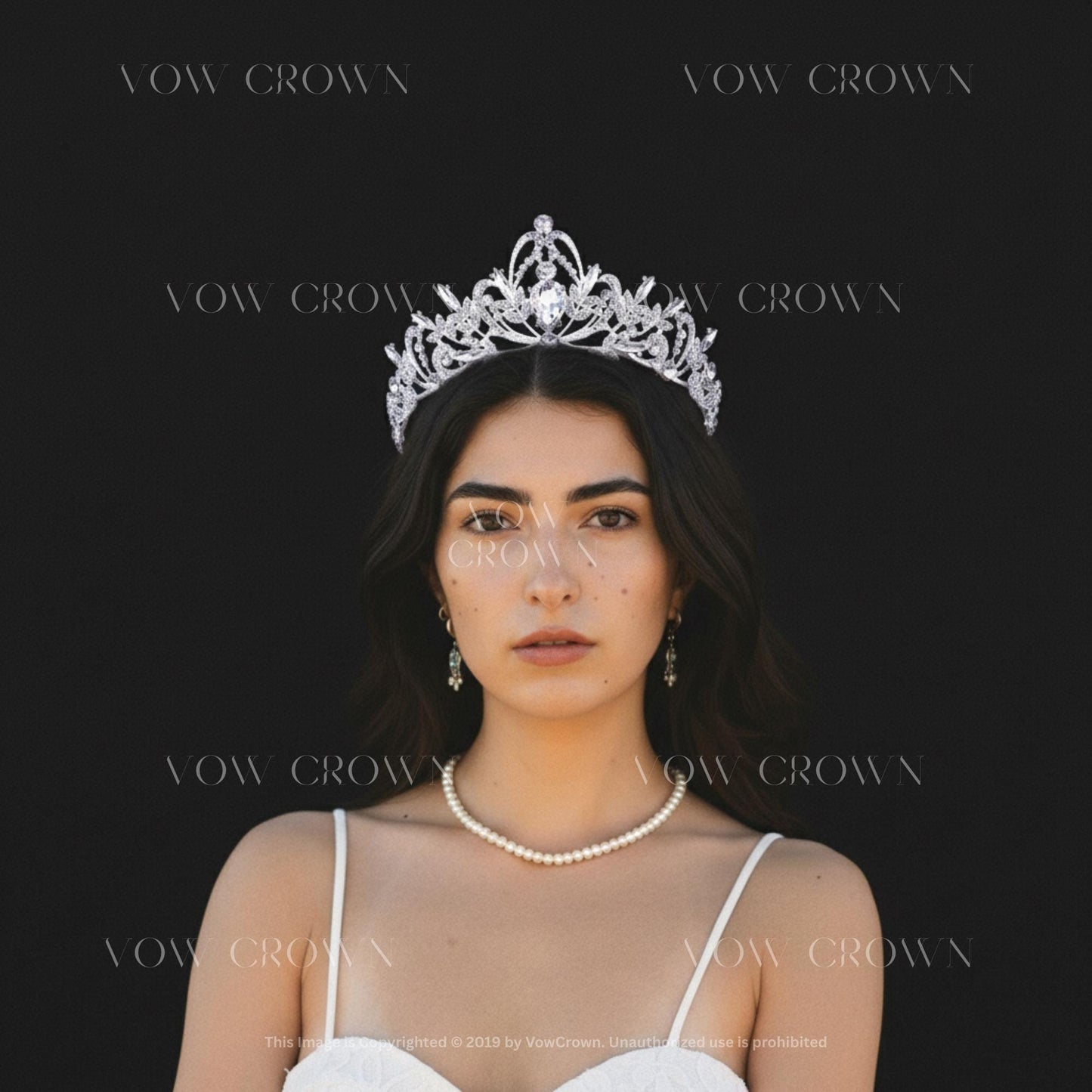 Luxury Silver Crystal Bridal Tiara | Elegant Vintage Wedding Crown | Royal Princess Rhinestone Headpiece