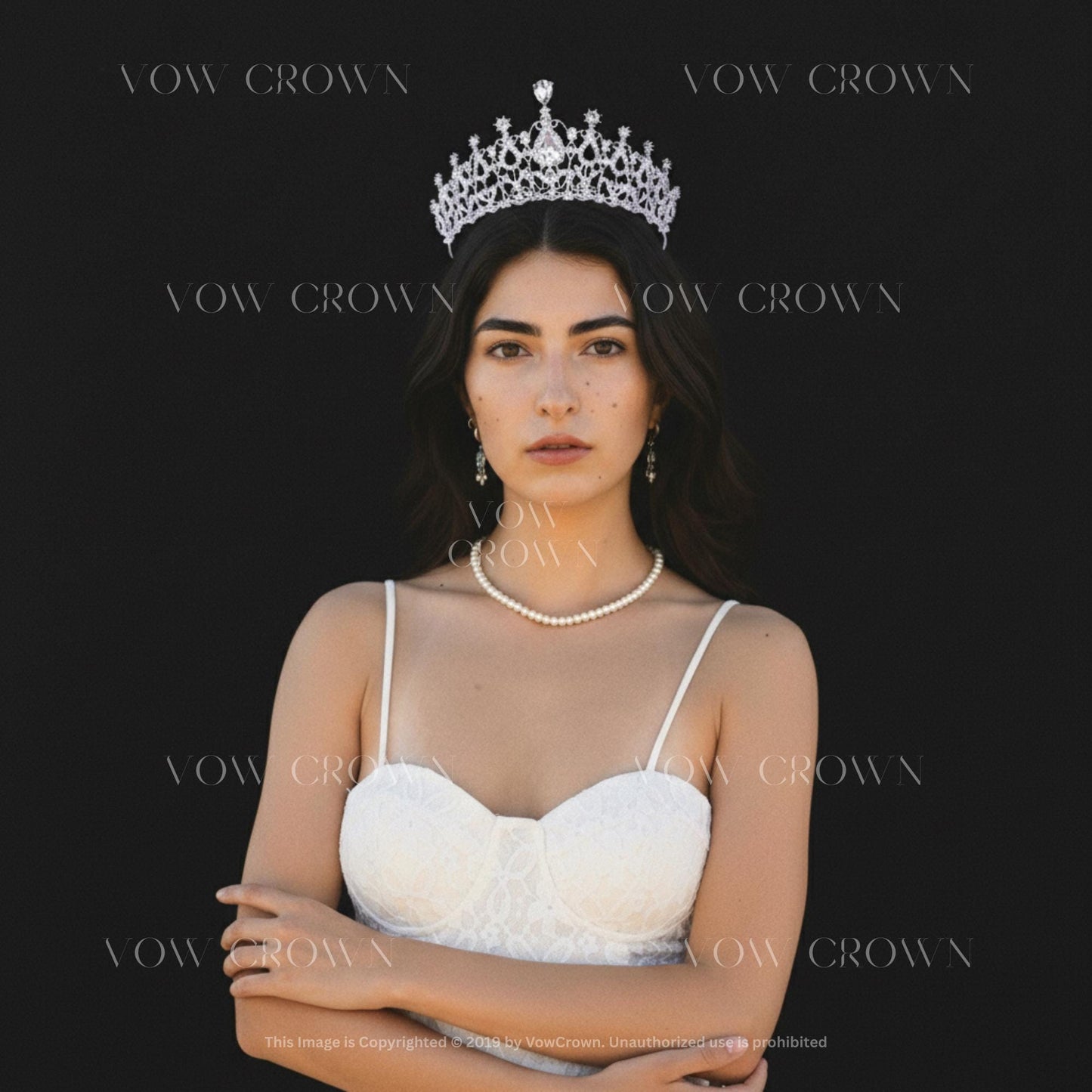 Luxury Silver Crystal Bridal Tiara | Teardrop Rhinestone Wedding Crown | Vintage Princess Queen Headpiece