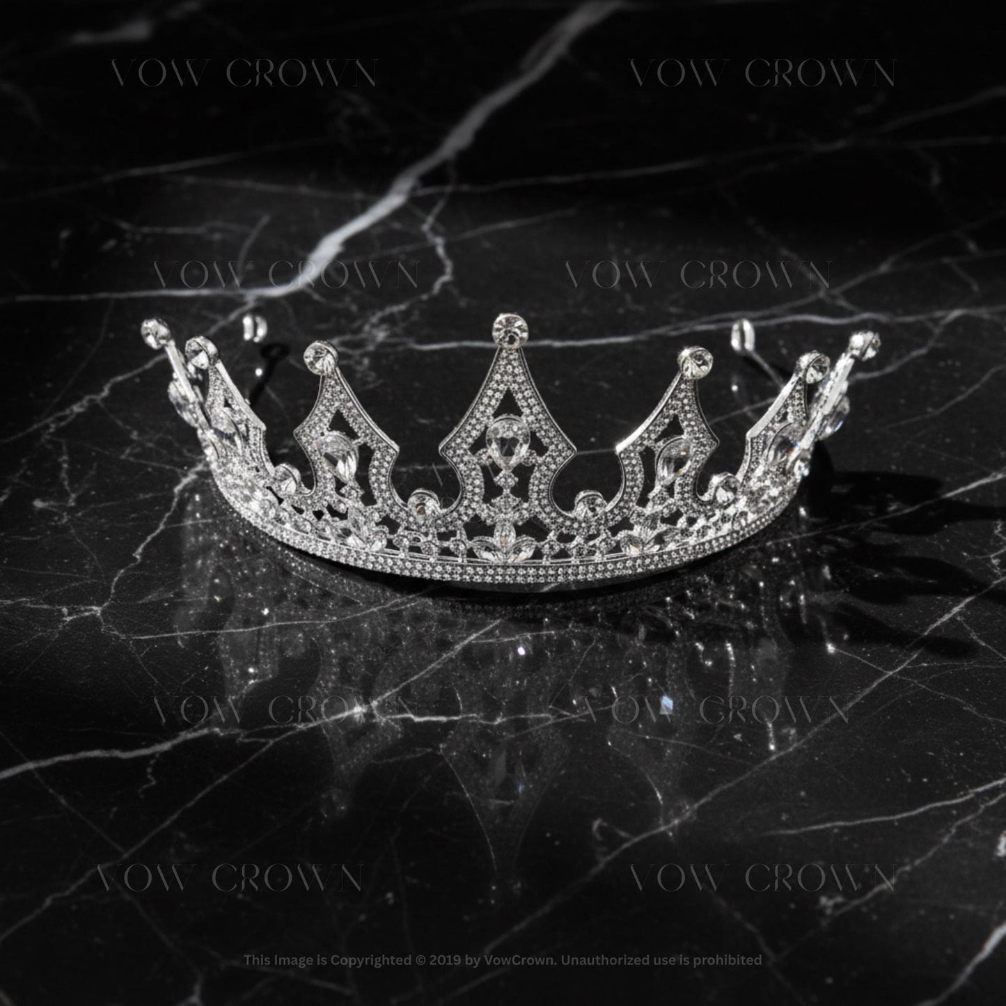 Royal Crystal Queen Crown | Silver Wedding Crown Tiara | Princess Bridal Vintage Luxury Crystal Headpiece | Pageant Crown