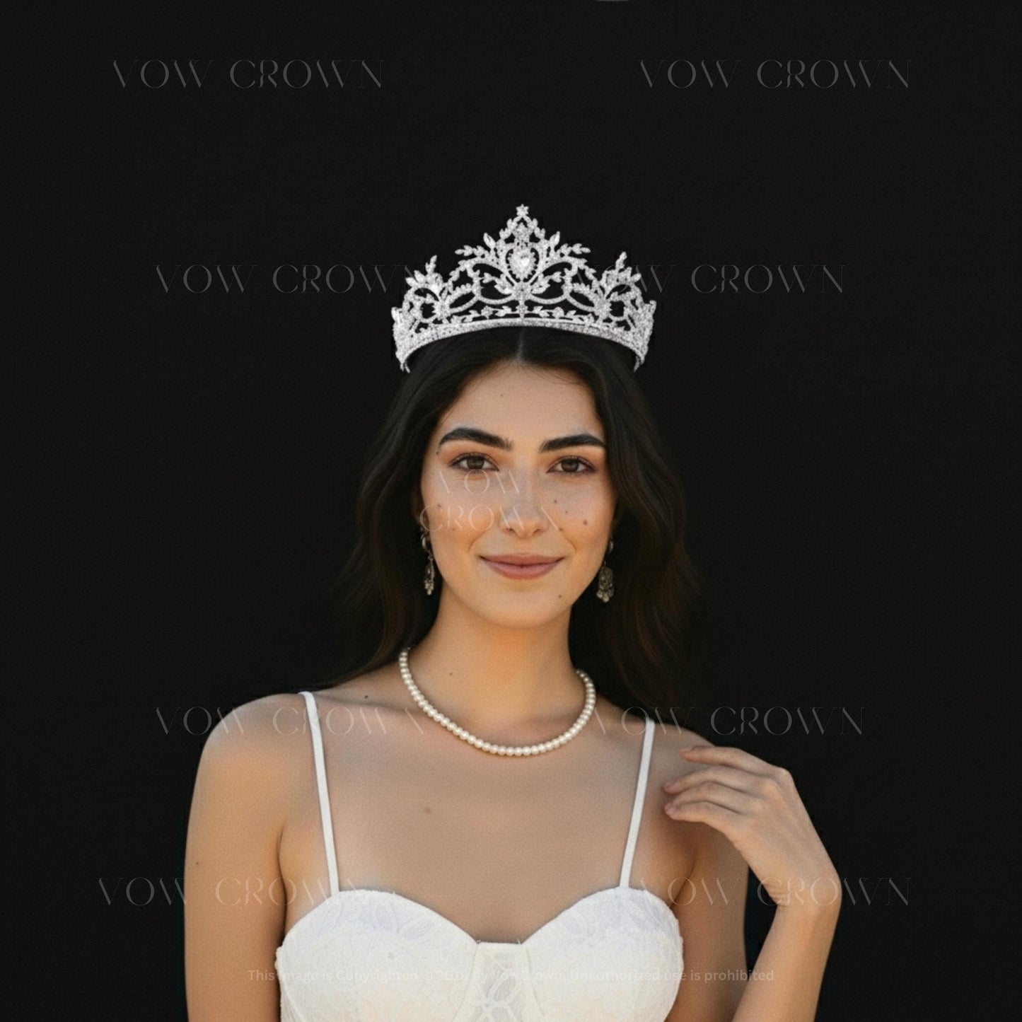 Luxury Crystal Bridal Tiara Crown | Silver Wedding Crown with Leaf Design | Royal Vintage Tiara | Princess Bridal Queen Crown