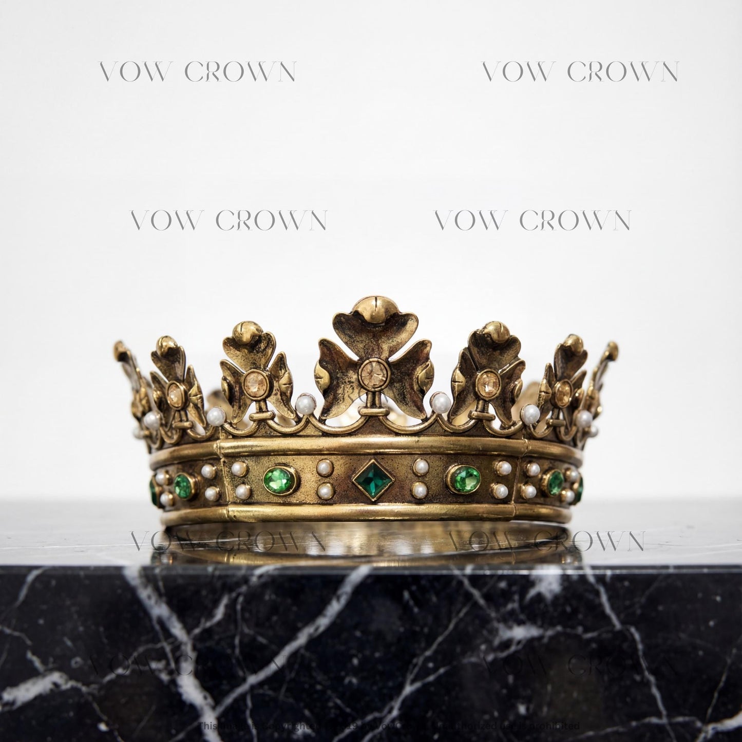 Vintage Gold Royal King Crown : Medieval Royal Costume Tiara Pageant Diadem